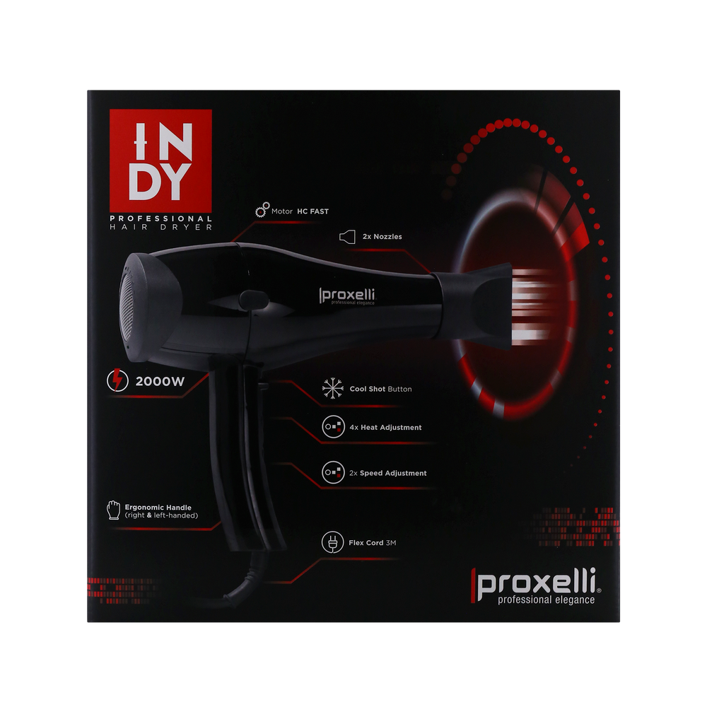 Proxelli Haardroger Indy 2000W Zwart