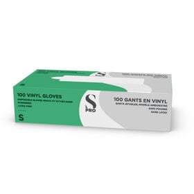 S-PRO Gants Jetables en Vinyle Blancs S x100