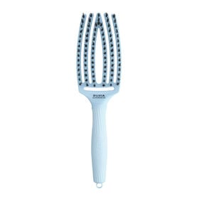 Olivia Garden Fingerbrush Care Iconic haarborstel met zwijnenhaar & nylon &ndash; Pastelblauw