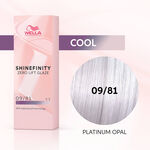 Wella Professionals Shinefinity Zero Lift Glaze Demi-permanente haarkleuring 09/81 Cool Platinum Opal 60ml