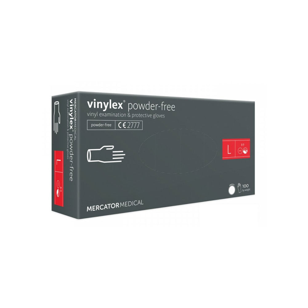 Mercator Gants d'examen en vinyle non-st&eacute;rile vinylex sans poudre Grand 100 pi&egrave;ces