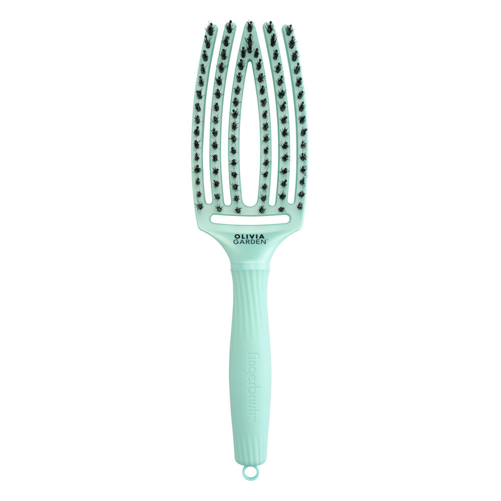 Olivia Garden Fingerbrush Care Iconische Borstel Zwijnenhaar & Nylon Arctisch Licht Teal