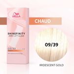 Wella Professionals Shinefinity Zero Lift Glaze Gloss Vernis Color&eacute; Longue Tenue 09/39 Blond Tr&egrave;s Clair Dor&eacute; Fum&eacute; 60ml