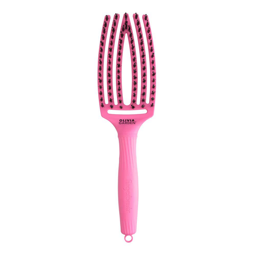 Olivia Garden Fingerbrush Care Dolce Vita Iconic Zwijnenhaar en Nylon Roze Granita