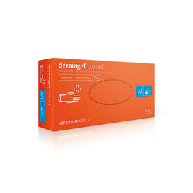 Mercator Gants d'examen en latex non-st&eacute;rile dermagel coated sans poudre Moyen 100 pi&egrave;ces
