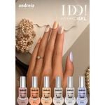 Andreia Professional Hybrid-Fusion Color Gel Vernis à ongles- I Do!-ID1 Rose avec des paillettes argentées et dorées. 10.5ml