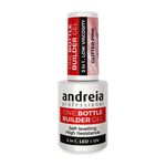 Andreia Professional One Bottle Builder Gel 3 In 1 - Gel de Construction 3 en 1 Faible Viscosité - Rose pailleté 14ml