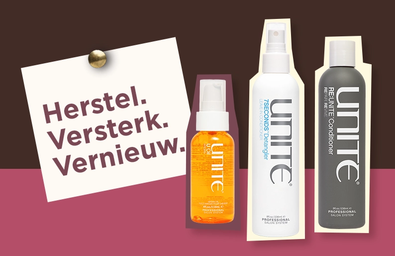 Unite HAIR. Herstel. Versterk. Revitaliseer.