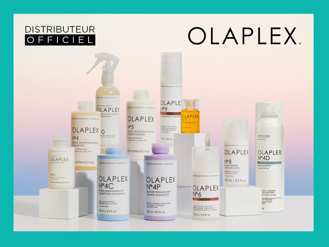 Découvrez OLAPLEX ! Répare vos cheveux de l'intérieur. Des cheveux bouclés aux cheveux lisses, OLAPLEX est adapté et efficace pour tous les types de cheveux.