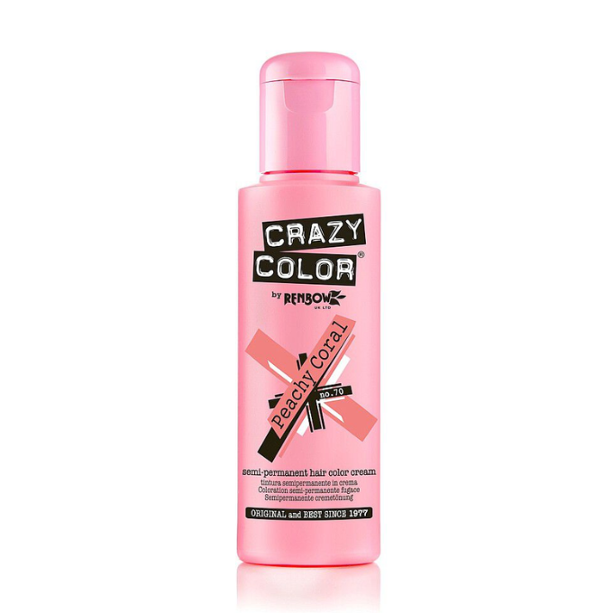 Crazy Color Semi Permanent Hair Colour Cream - Peachy Coral, 100 ml